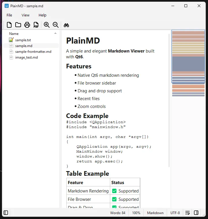 PlainMD Screenshot v1.3.0